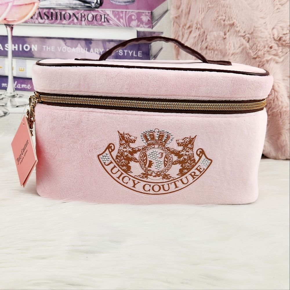 {Juicy Couture} Pink Scotties Cosmetic Bag Train Case